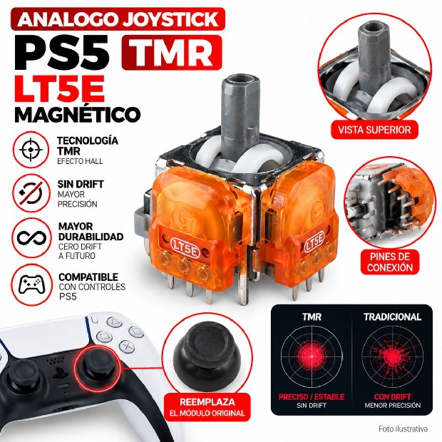 &ua ANALOGO JOYSTICK PS5 TMR LT5E MAGNETICO